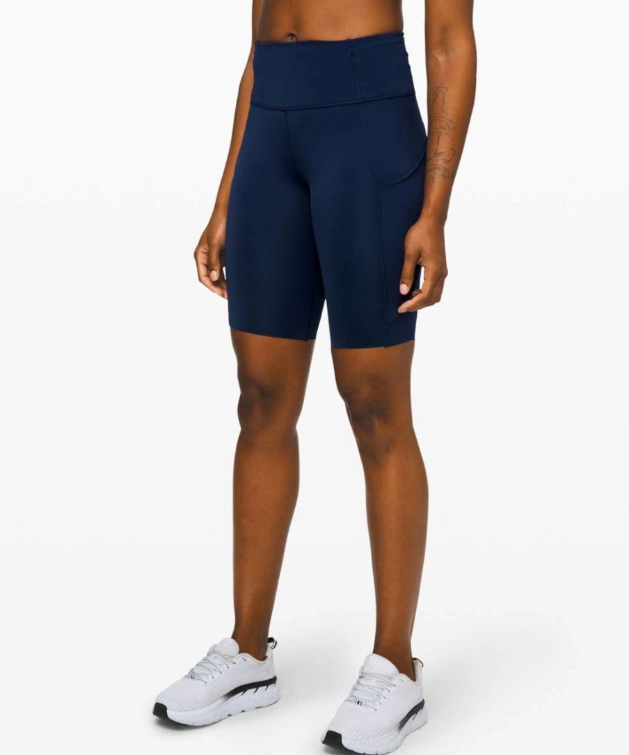 Apparel * | Lululemon Fast And Free Hr Short 10 (True Navy)