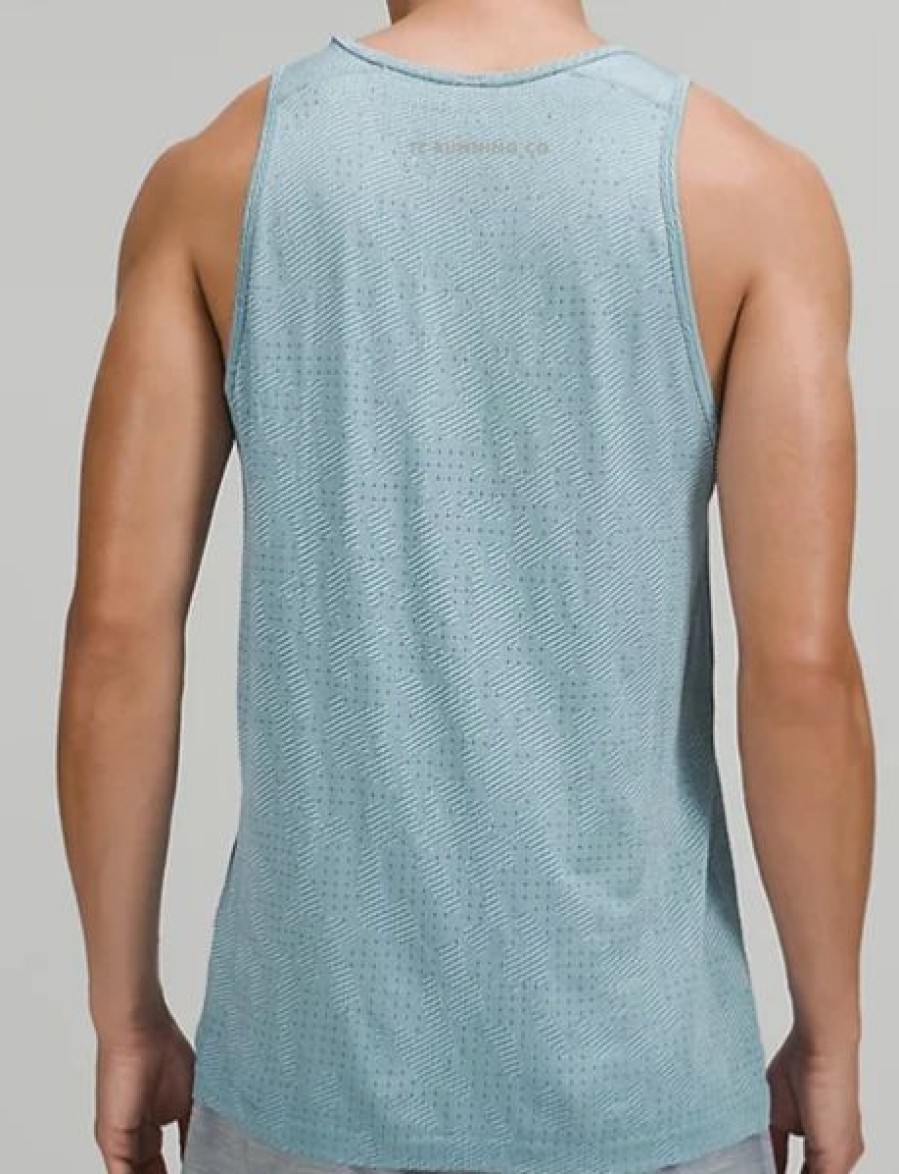 Apparel * | Lululemon Men'S Metal Vent Breathe Tank (Covered Camp Soft Denim/Sheer Blue)