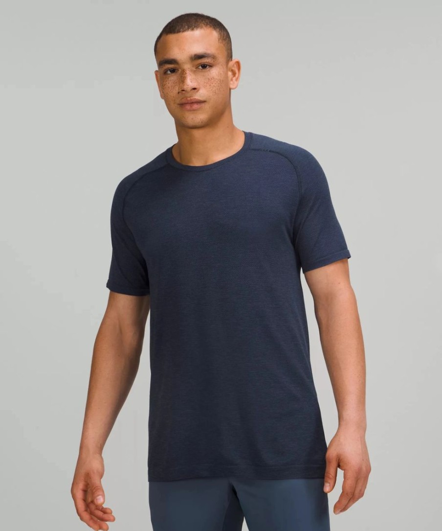 Apparel * | Lululemon Men'S Metal Vent Tech Short Sleeve 2.0 (Mineral Blue/Truenavy)