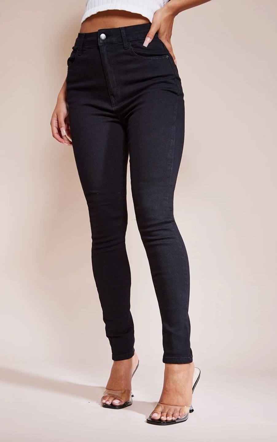 Black Jeans * | Prettylittlething Black 5 Pocket Skinny Jeans